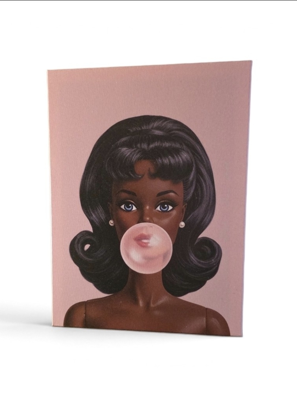 Brand New 12x16 Black Barbie Bubblegum Pop Art Canvas Print